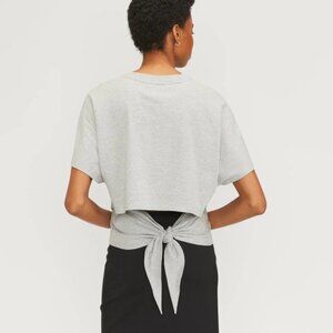 NWOT Everlane Organic Cotton Gray Tie Back Tee, Sz Small
